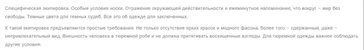 апісанне турэмнага адзення