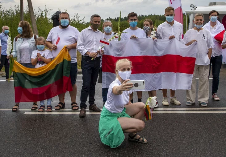 Akcija v poddieržku Biełarusi «Puť svobody» Action in support of Belarus