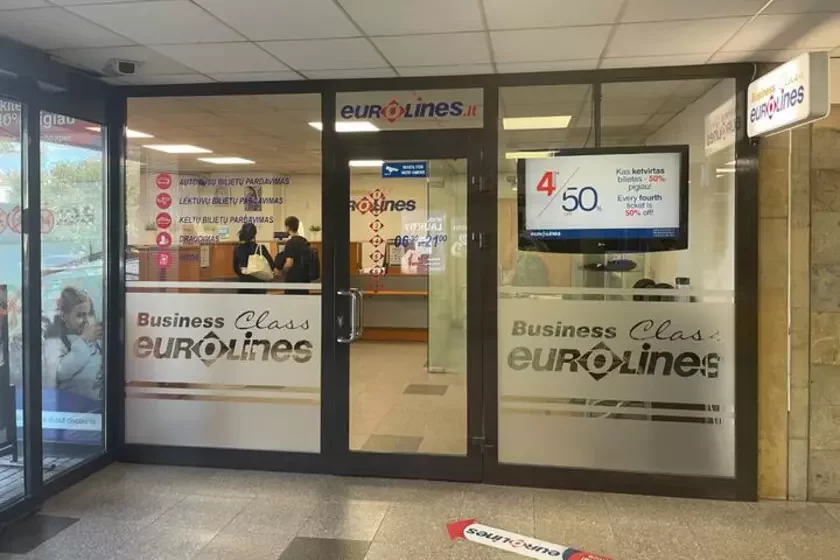 Билетный офис Eurolines на автовокзале Вильнюса. Литва, 12 агуста 2025 года. Фото: "Зеркало"