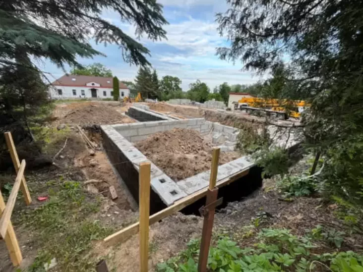 Construction of new building foundations