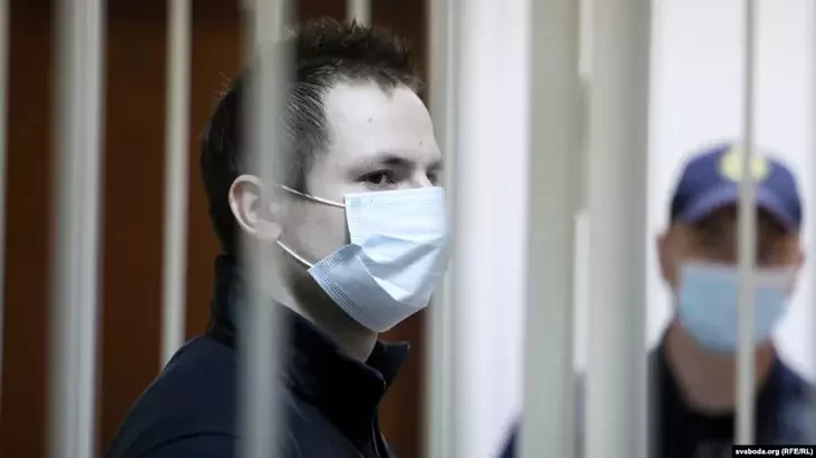 Aliaksei Sanchuk in court. Photo: svaboda.org