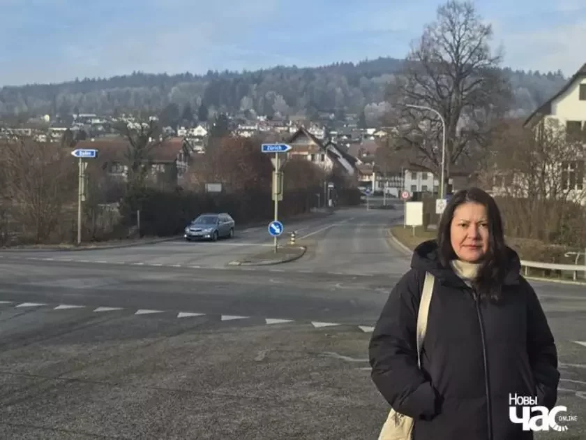 Viktoryja Kulša na voli ŭ Šviejcaryi. Fota Volhi Kłaskoŭskaj